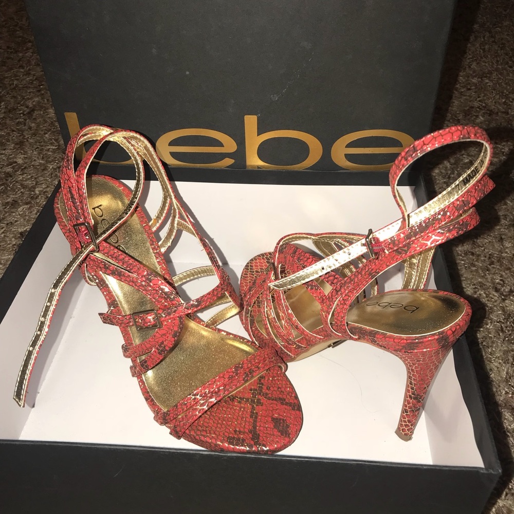 Bebe Miliaa Red Python Sandal